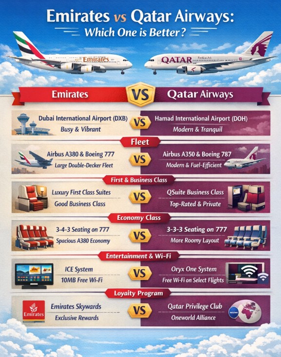 Emirates vs Qatar Airways comparison Which One Is Better?